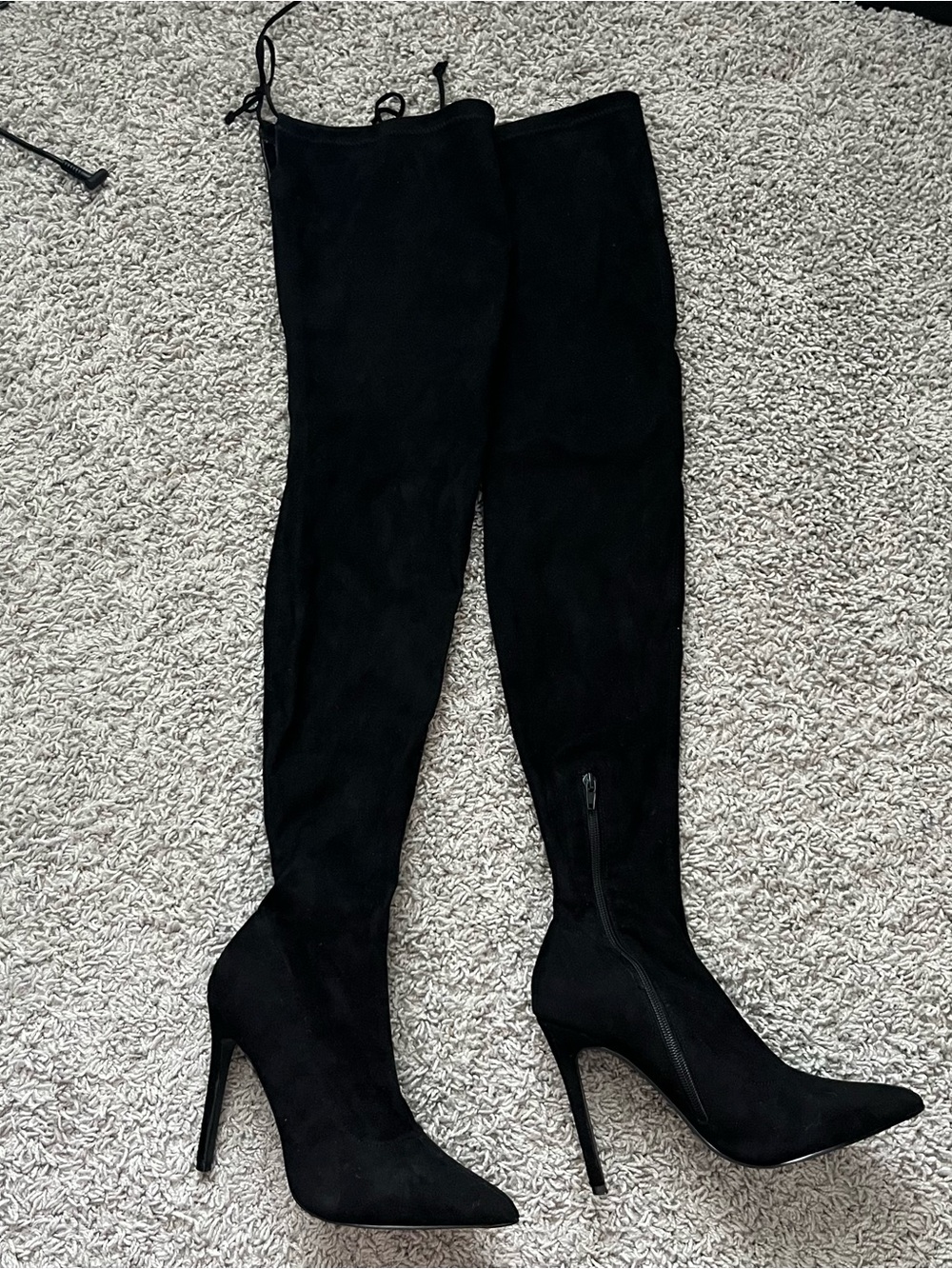 Black thigh high boots